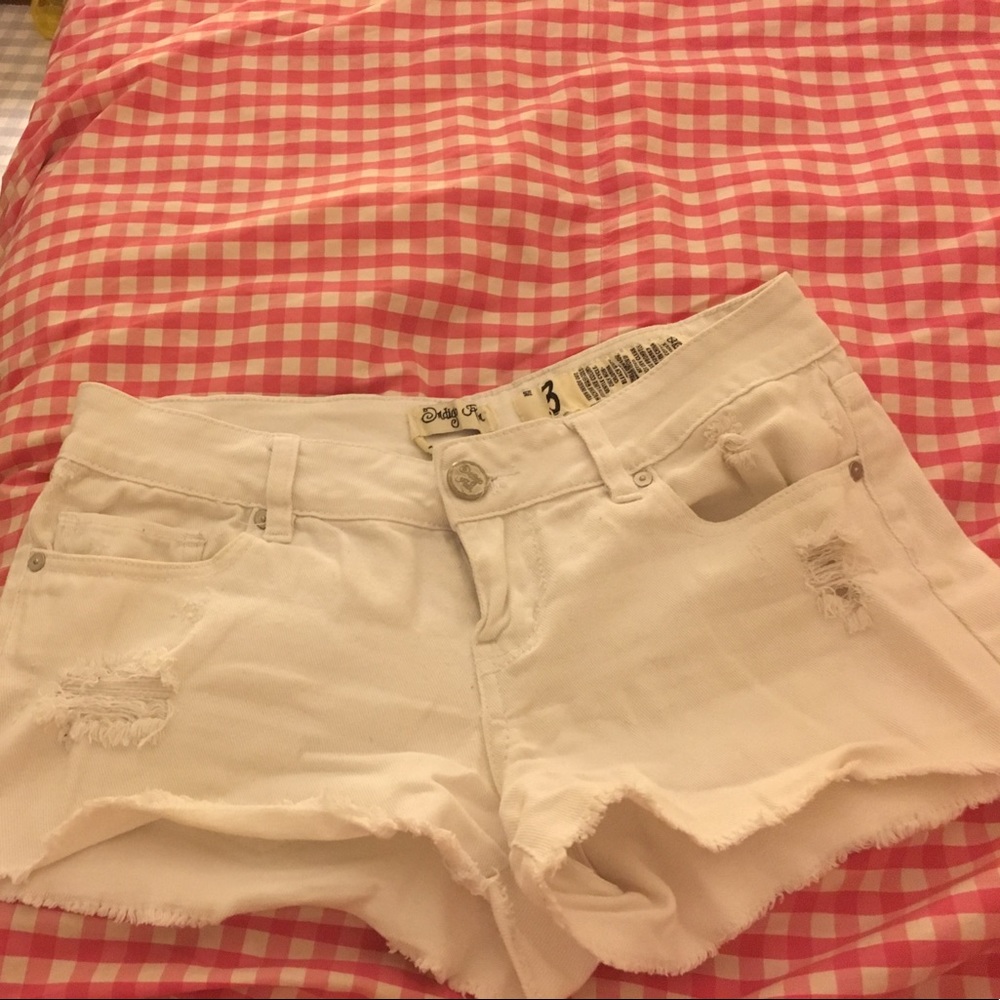 White Jean Shorts