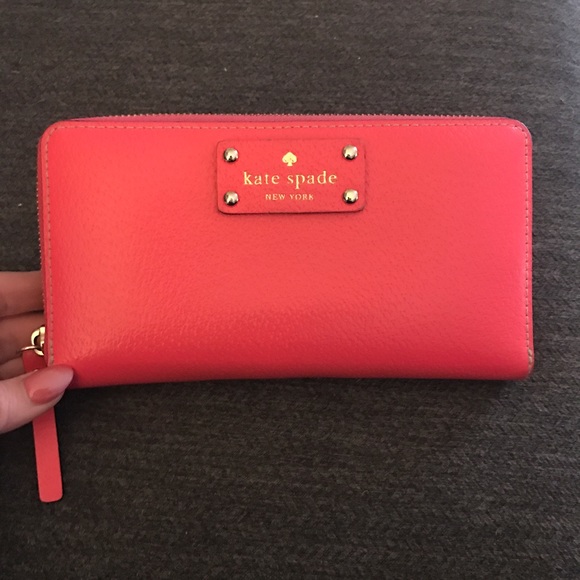 kate spade Handbags - kate spade zip around wallet in EUC. Hot pink 💓