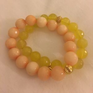 GRESHAM yellow and orange stackable bracelets
