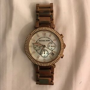 Michael Kors Chronograph Glitza Watch in Rose Gold