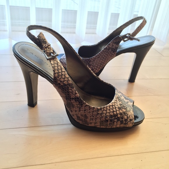 Tahari Shoes - Tahari Snakeskin Si Senor peep toe pumps