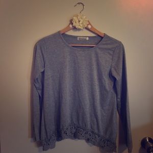 Grey long sleeve with lace