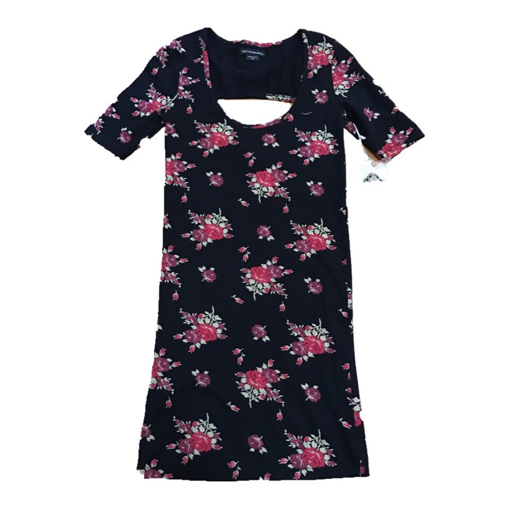 NWT XS Obey Propaganda Open Back Floral Bodycon