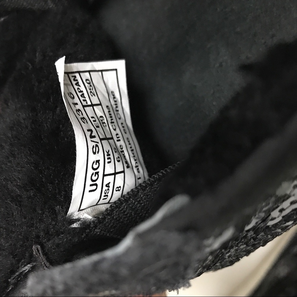 UGG Laela Black Suede Sequin Shearling Sneakers - Picture 7 of 8