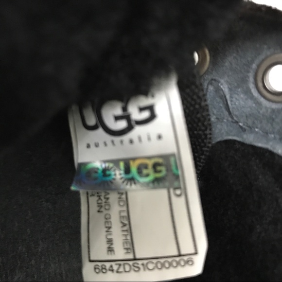 UGG Laela Black Suede Sequin Shearling Sneakers - Picture 6 of 8