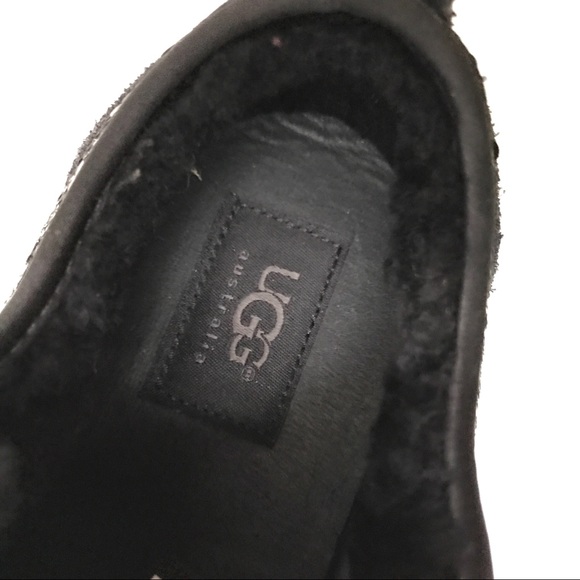 UGG Laela Black Suede Sequin Shearling Sneakers - Picture 8 of 8