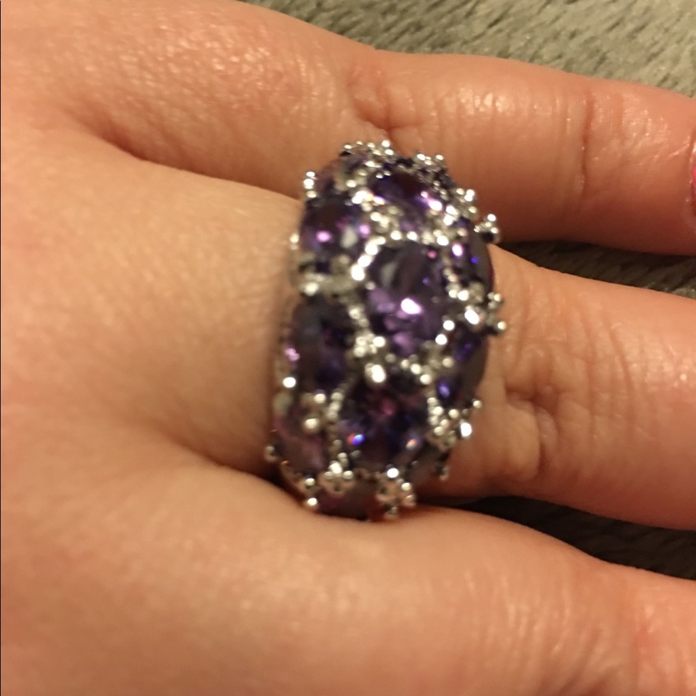 Purple Amethyst Sterling Silver Ring - Picture 5 of 5