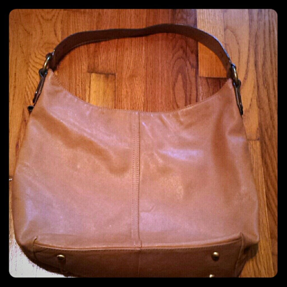 Tignanello Tan Smooth Leather Hobo Bag