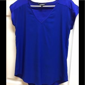 Express royal blue v-neck blouse, size small