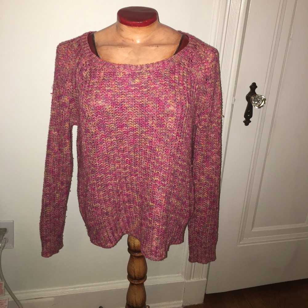 Pink purple yellow sweater