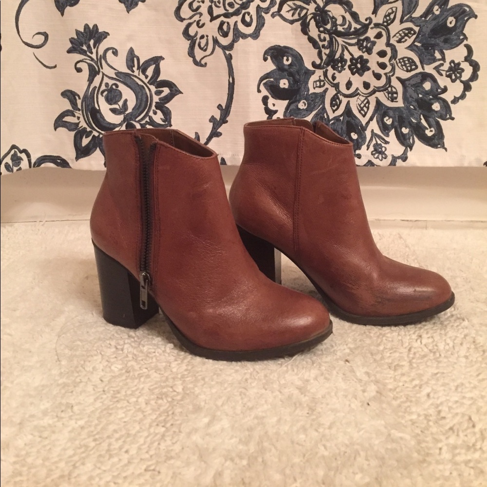 Brown Leather Booties