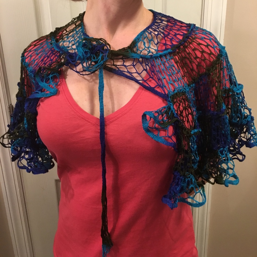 Gorgeous handmade crocheted shawl