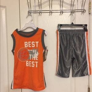 Little Rebel boy 2 pcs sleeveless and short orange