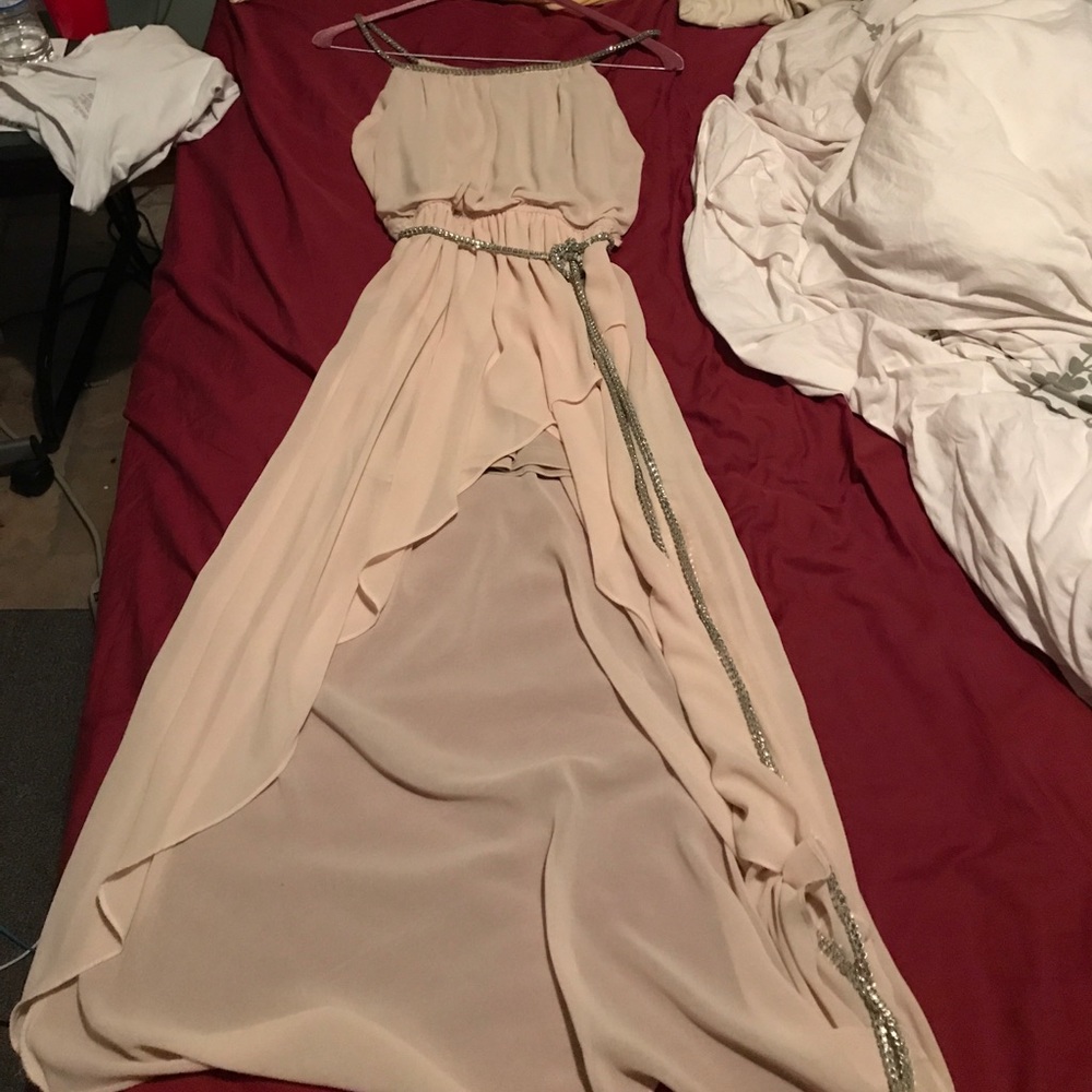 High low light pink dress