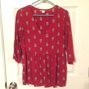 Red Old Navy peplum blouse
