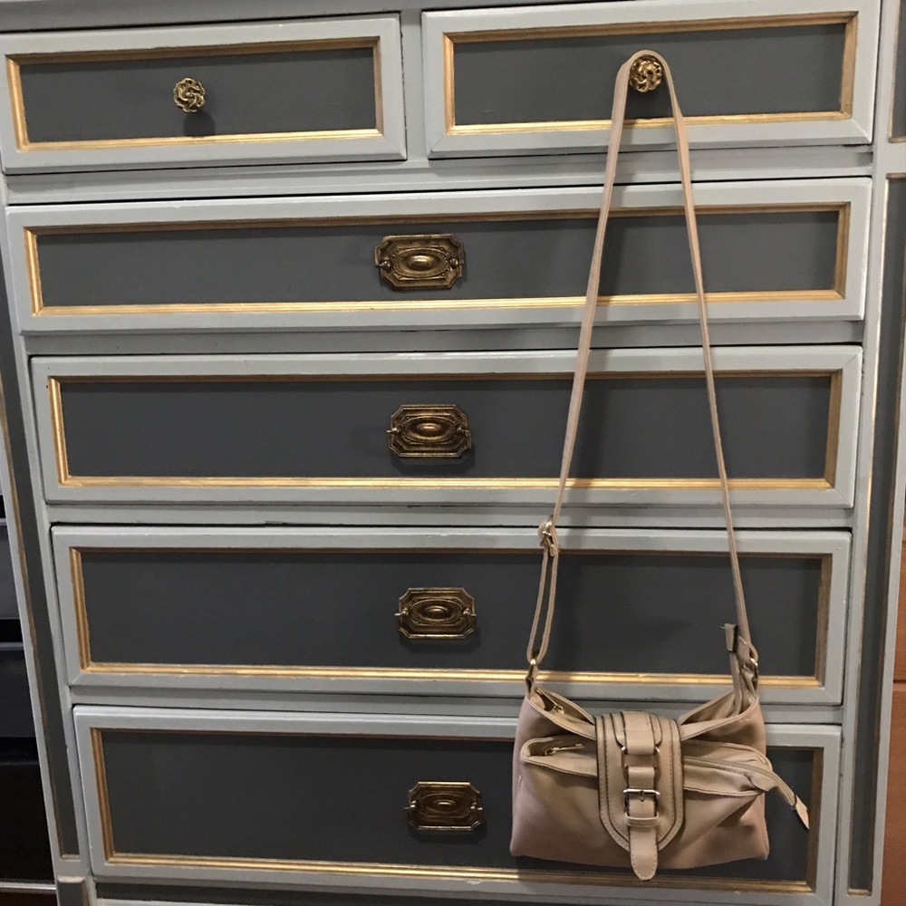 Tan colored mini purse