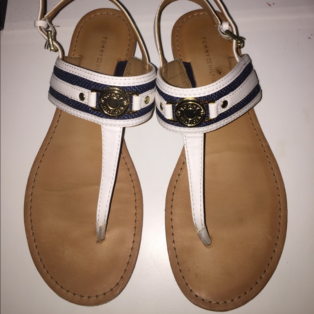 Tommy Hilfiger navy and white sandals