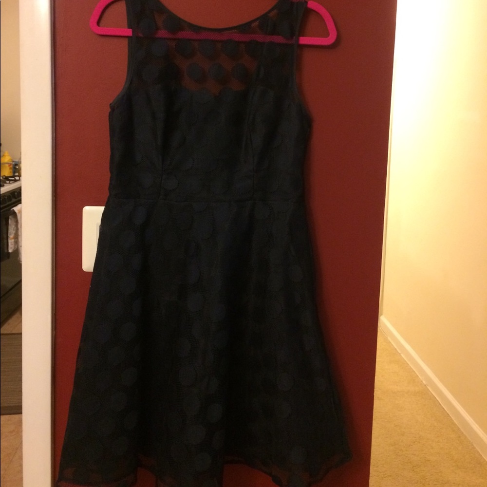 Betsy Johnson Navy Blue Polka Dot Dress!