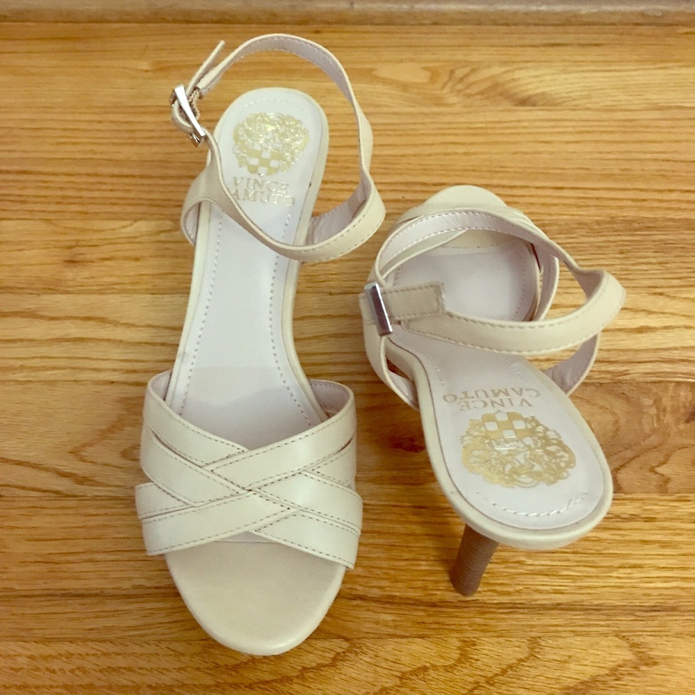 Vince Camuto Paden Nude Leather Heels