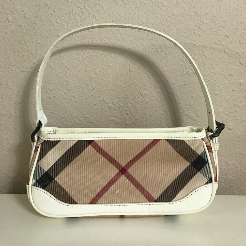 Burberry white hobo purse
