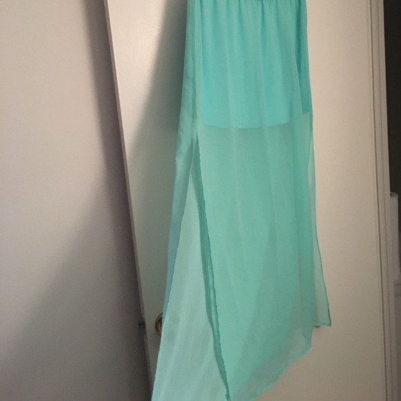 Express Skirts Express Sheer Maxi Skirt In Sea Foam Green Poshmark
