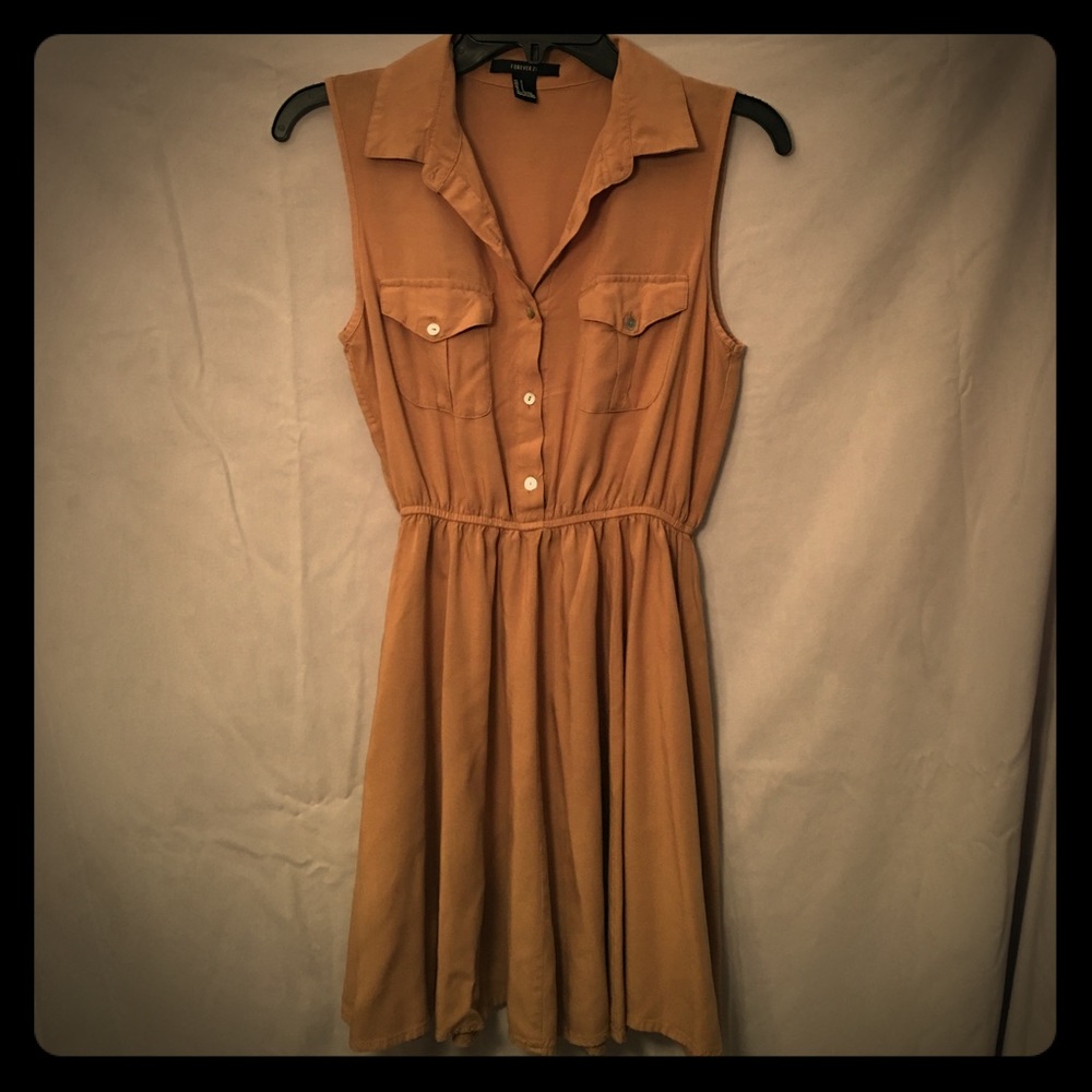 Forever 21 Khaki Sleeveless Dress