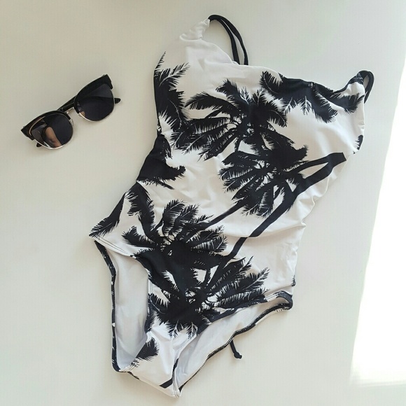 Tulum tropical palm tree monokini swimsuit - Picture 2 of 3