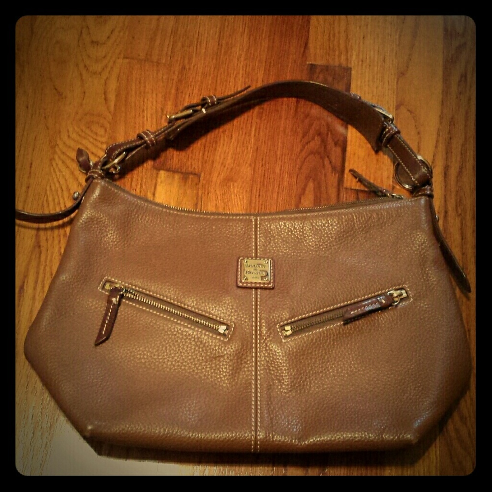 VINTAGE D&B Brown Pebbled Leather Purse