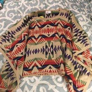 Tribal sweater poncho