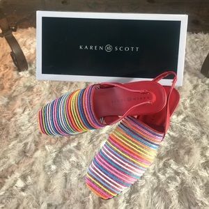 New, never been worn!  Multi-colored, flats