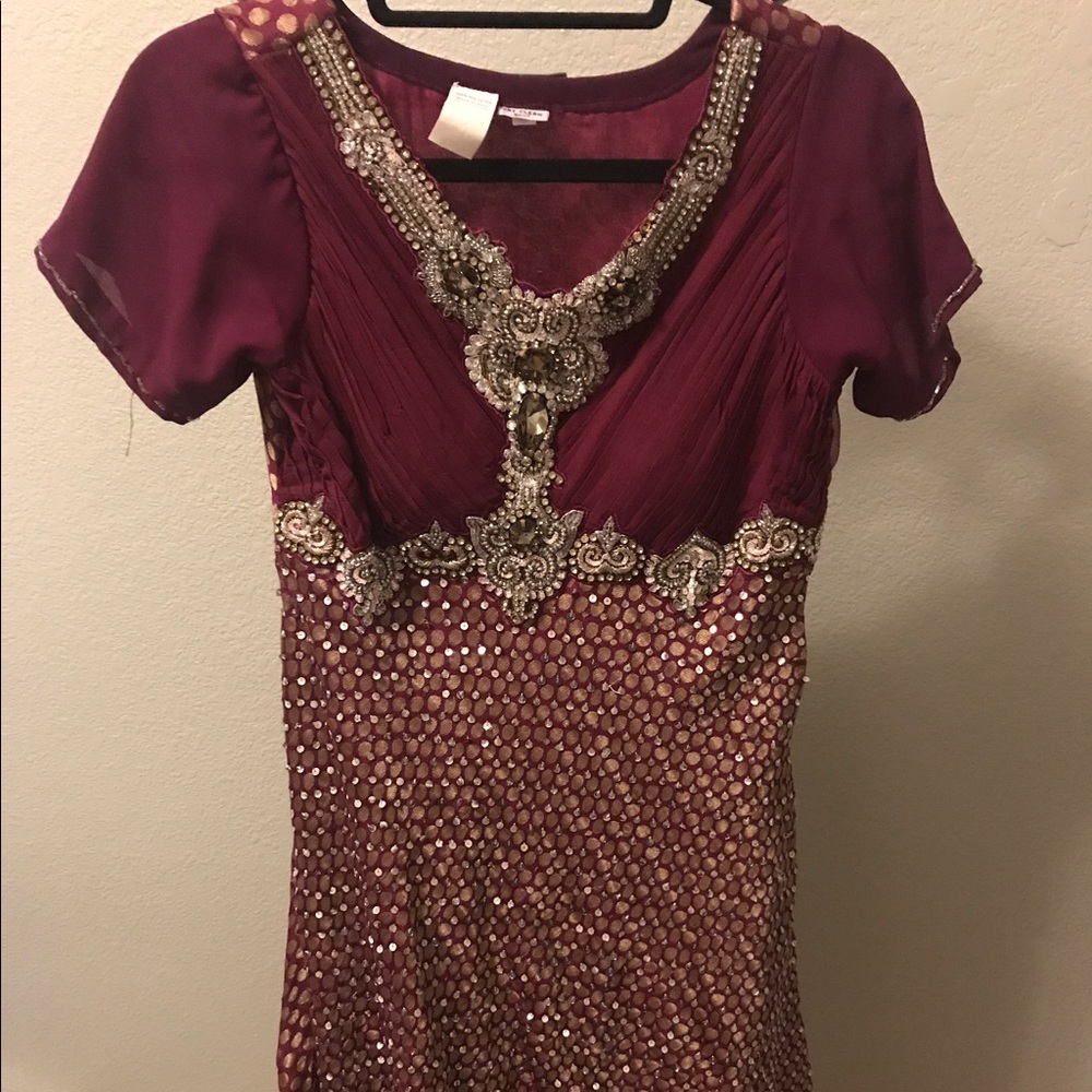 Indian midi dress with pants and scarf