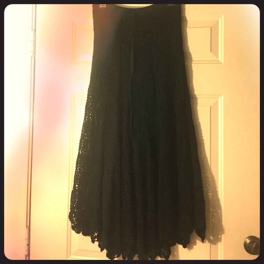 Black Crochet Skirt