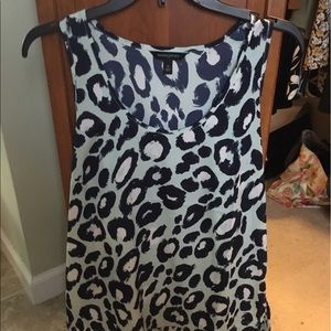 Dressy blue leopard top