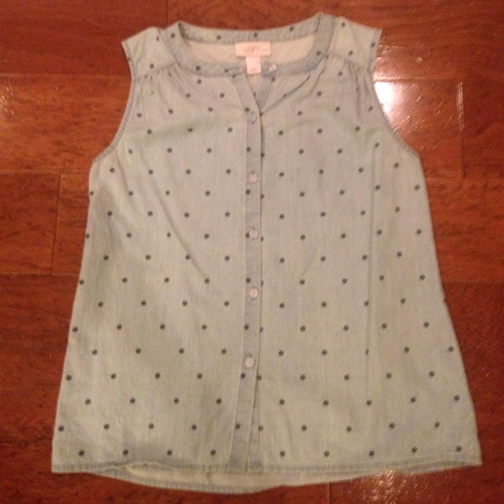 Sale!! Adorable denim Loft petite blouse