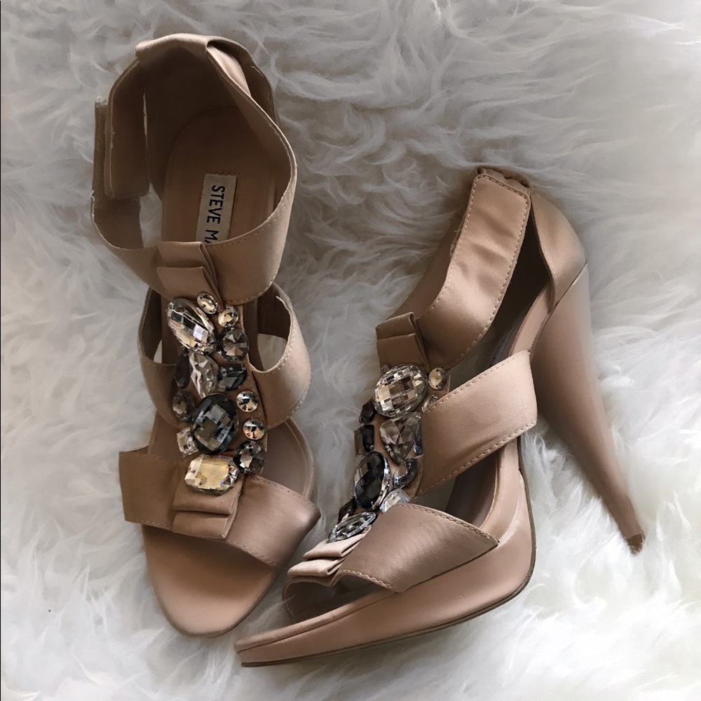 Steve Madden Nude Rhinestone Heels