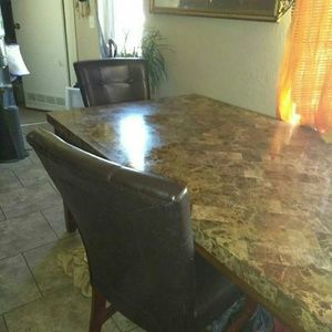 Marble table with 4 chairs