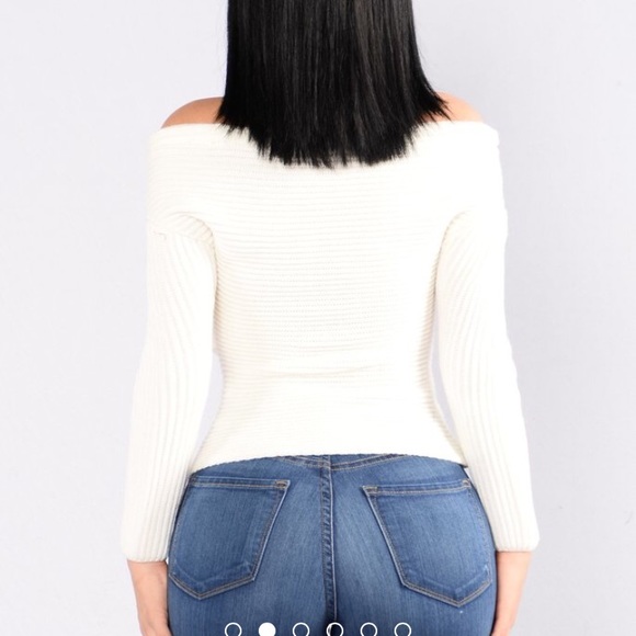 NWT Fashion Nova Criss Cross Sweater - Ivory - Picture 3 of 3