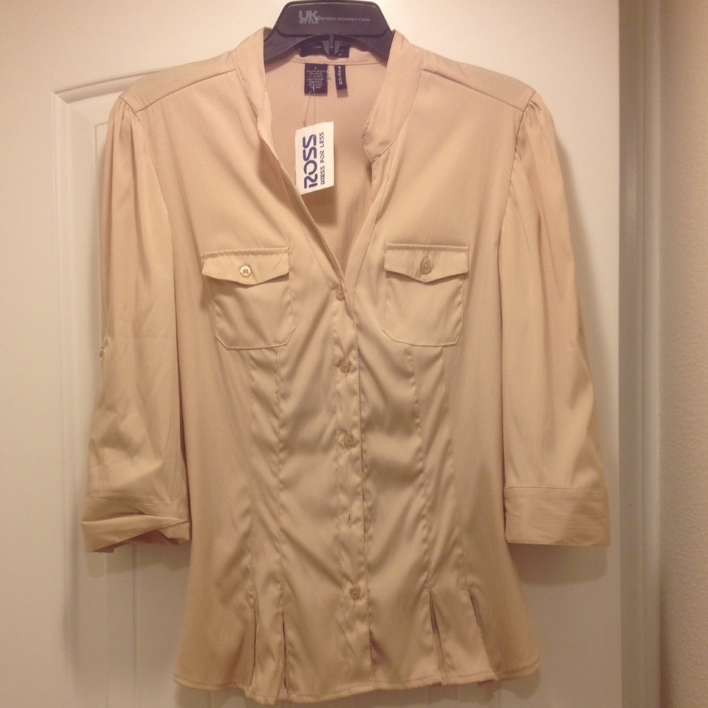 NWT flesh colored button up blouse