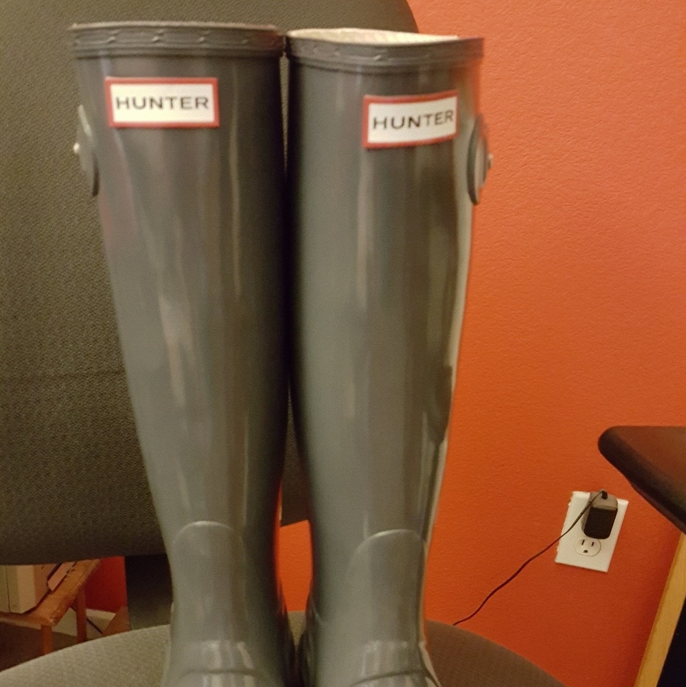 Hunter Tall Rain Boots - Graphite Gloss