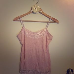 Textured lace tank top