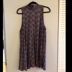 Paisley high neck open back swing dress! Sm!