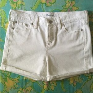 Madewell white denim shorts button-up size 26