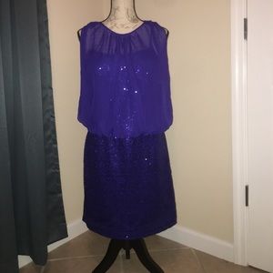 NWT Adrianna Papell Sequined Blue Dress, Size 8