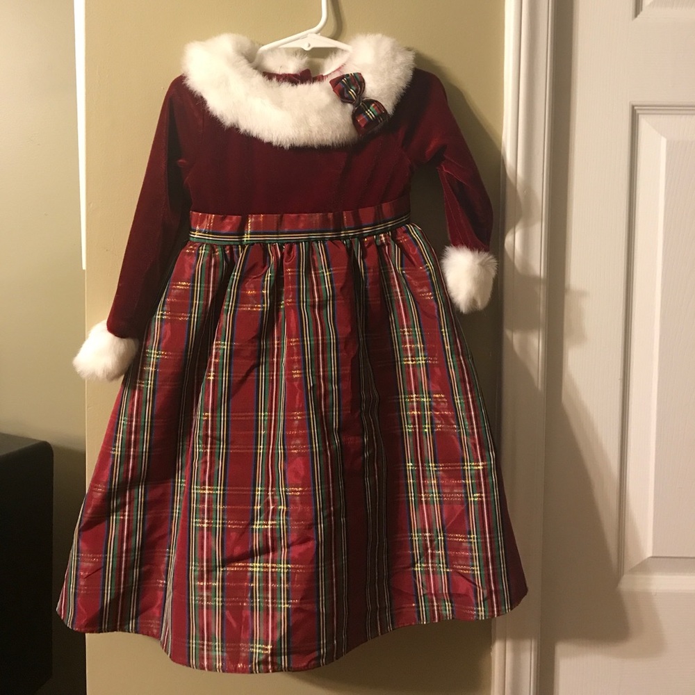 Jona Michelle 3T velvet and plaid dress.