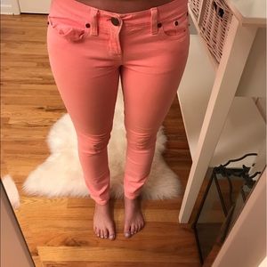 Jcrew toothpick ankle fit jeans coral