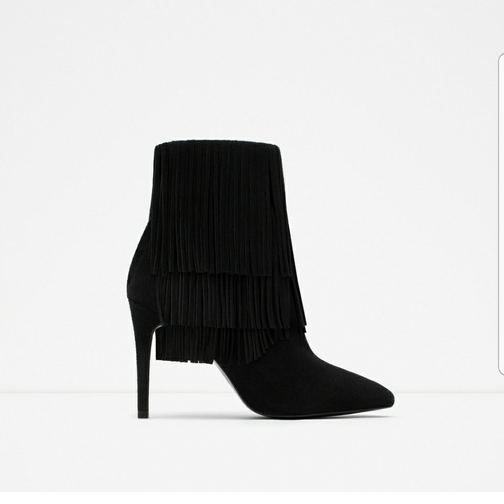 ZARA fringed ankle boots