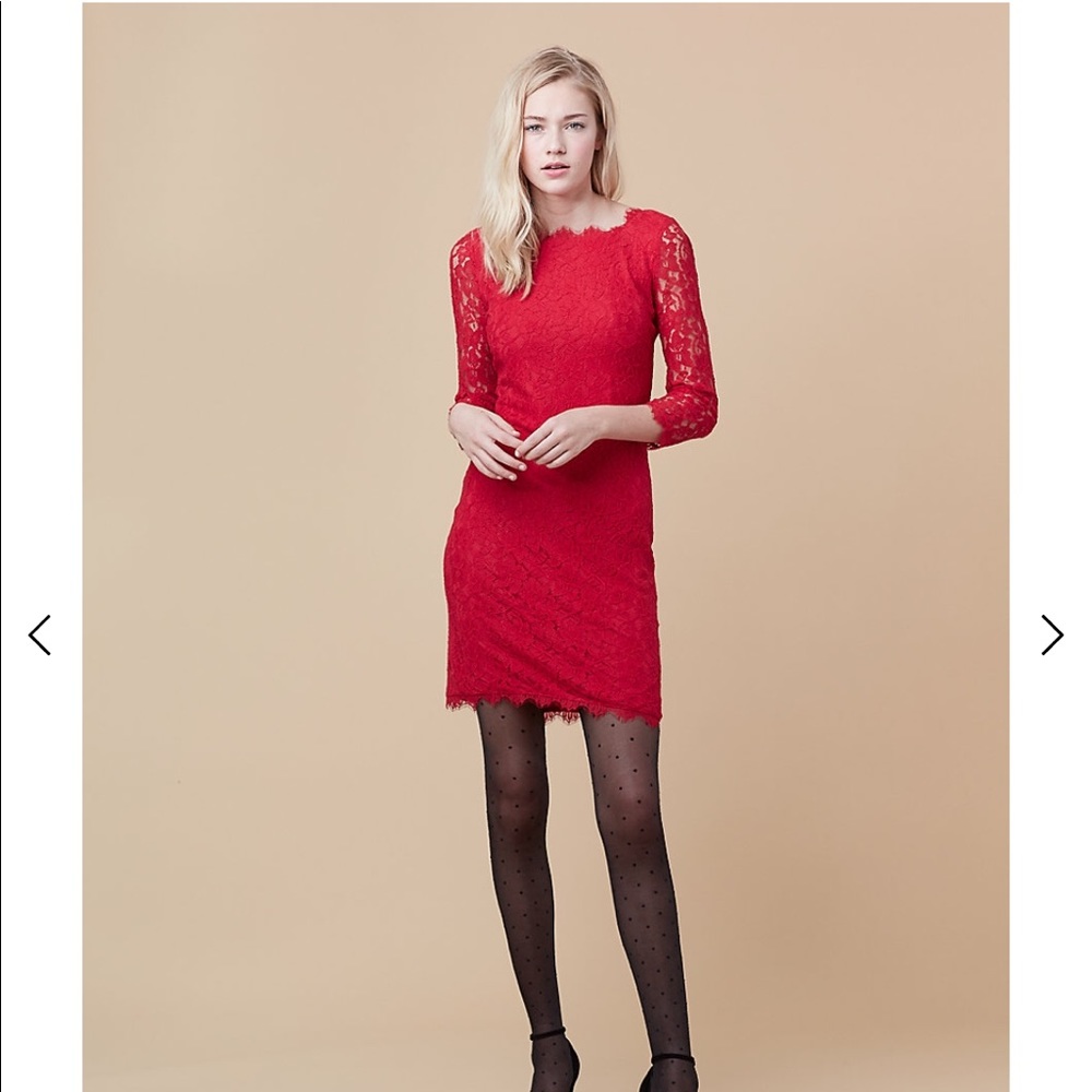 🆕NWT 🎪Diane von Furstenburg 🎪red lace dress