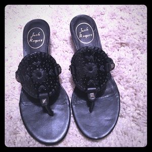 NWOT Jack Rogers black wedge sandals