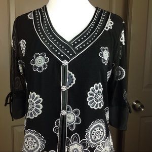 Design Works Top Small Layered Floral rhinestone