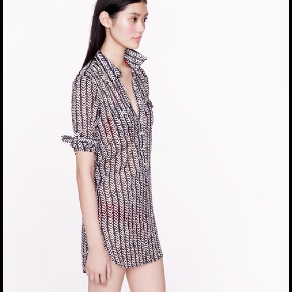 J. Crew Tops - J. CREW Herringbone Stripe Tunic, Size Small